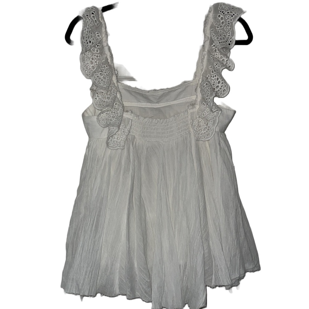Altar'd State White Eyelet Ruffle Tank Top - Picture 2 of 11